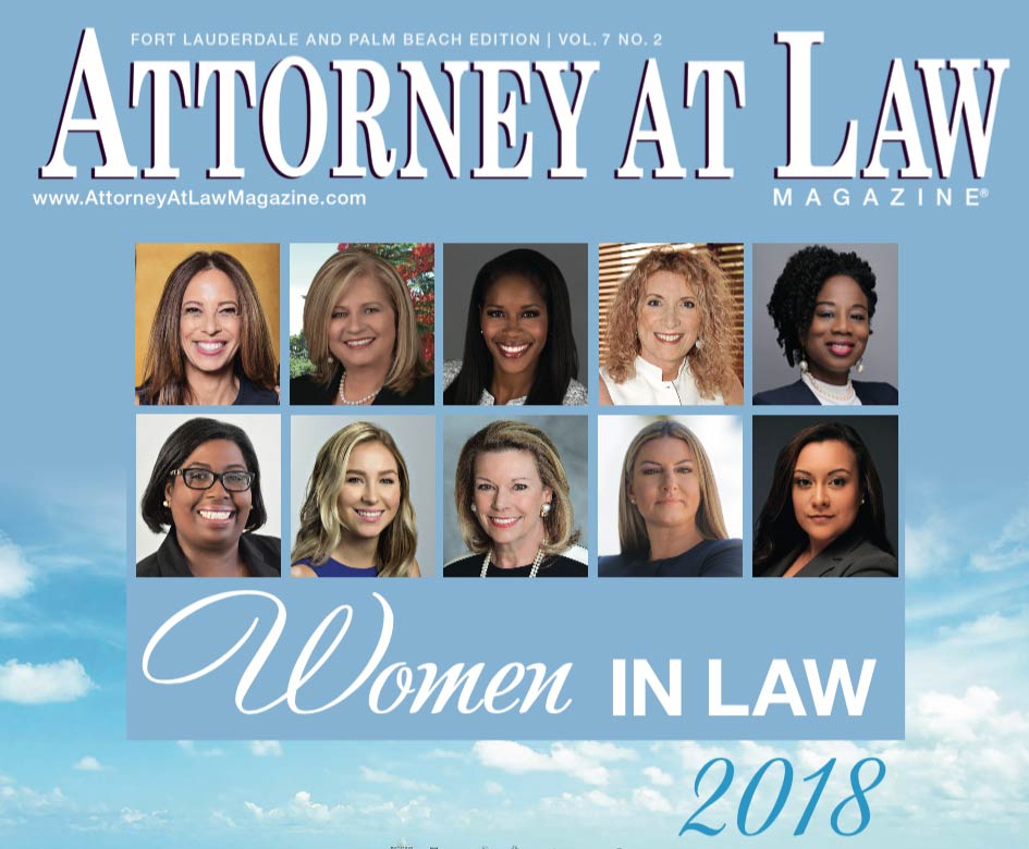 Attorney At Law Magazine cover: 2018 Woman Lawyer of the Year - Michelle Suskauer