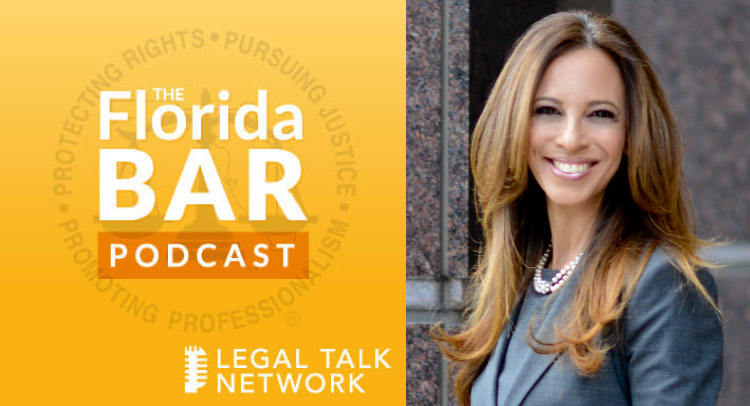 Michelle Suskauer photo with Legal Talk Network logo for The Florida Bar podcast