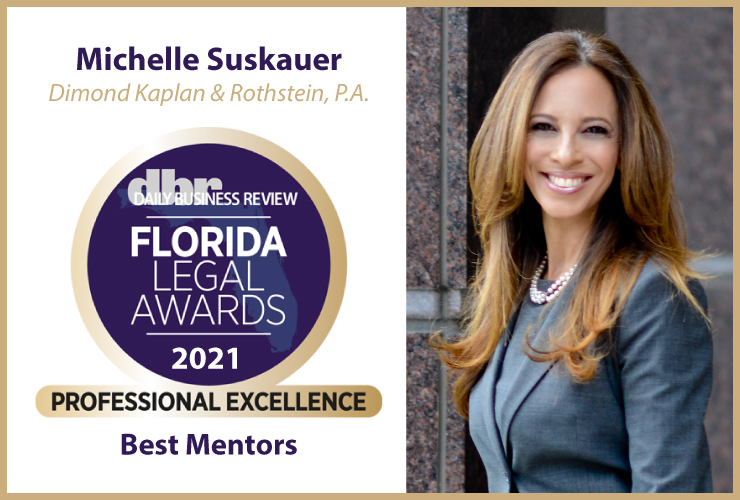 image of Michelle Suskauer with 2021 Florida Legal Awards Daily Business Review badge