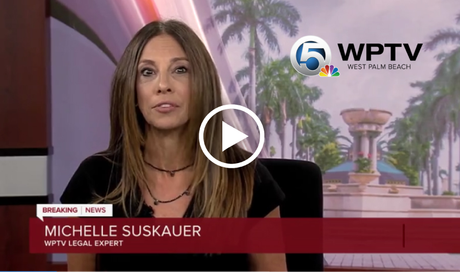 screenshot of michelle suskauer appearing on wptv with video play button and wptv logo in upper right corner