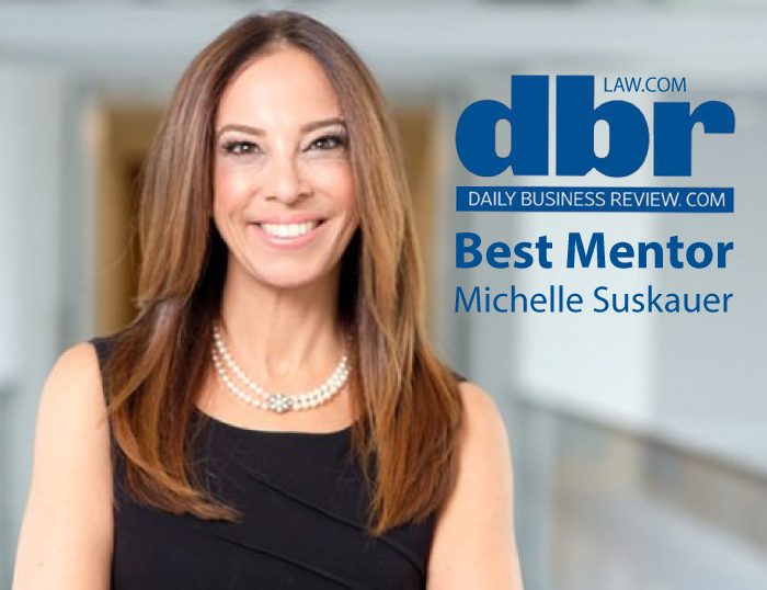 photo of Michelle Suskauer with Daily Business Review (DBR) logo and text Best Mentor Michelle Suskauer
