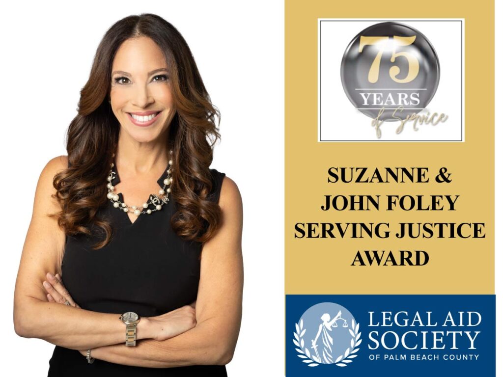 photo of Michelle Suskauer, awarded The Legal Aid Society of Palm Beach County Suzanne and John Foley Serving Justice Award